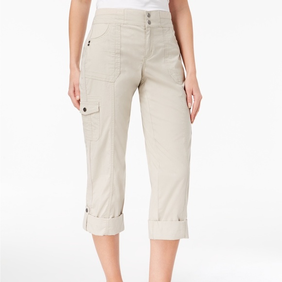 Style & Co Petite Slim-Fit Cropped Pants Stonewall 10P